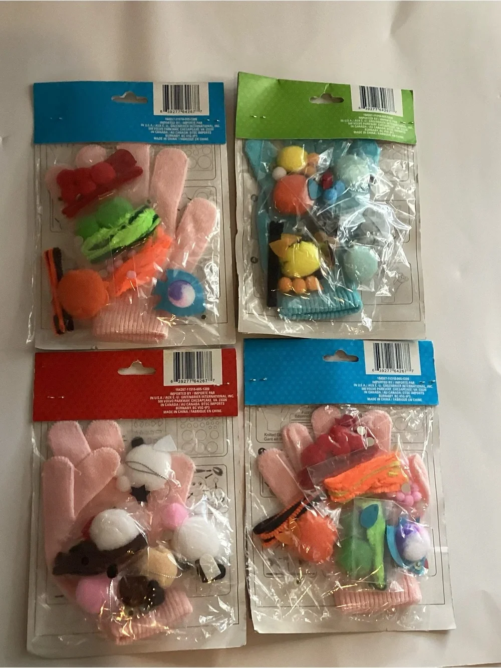 Lot Of 4 New Glove Puppet Craft Kit Make Your Own Marionette, Sea, Farm Home Pet